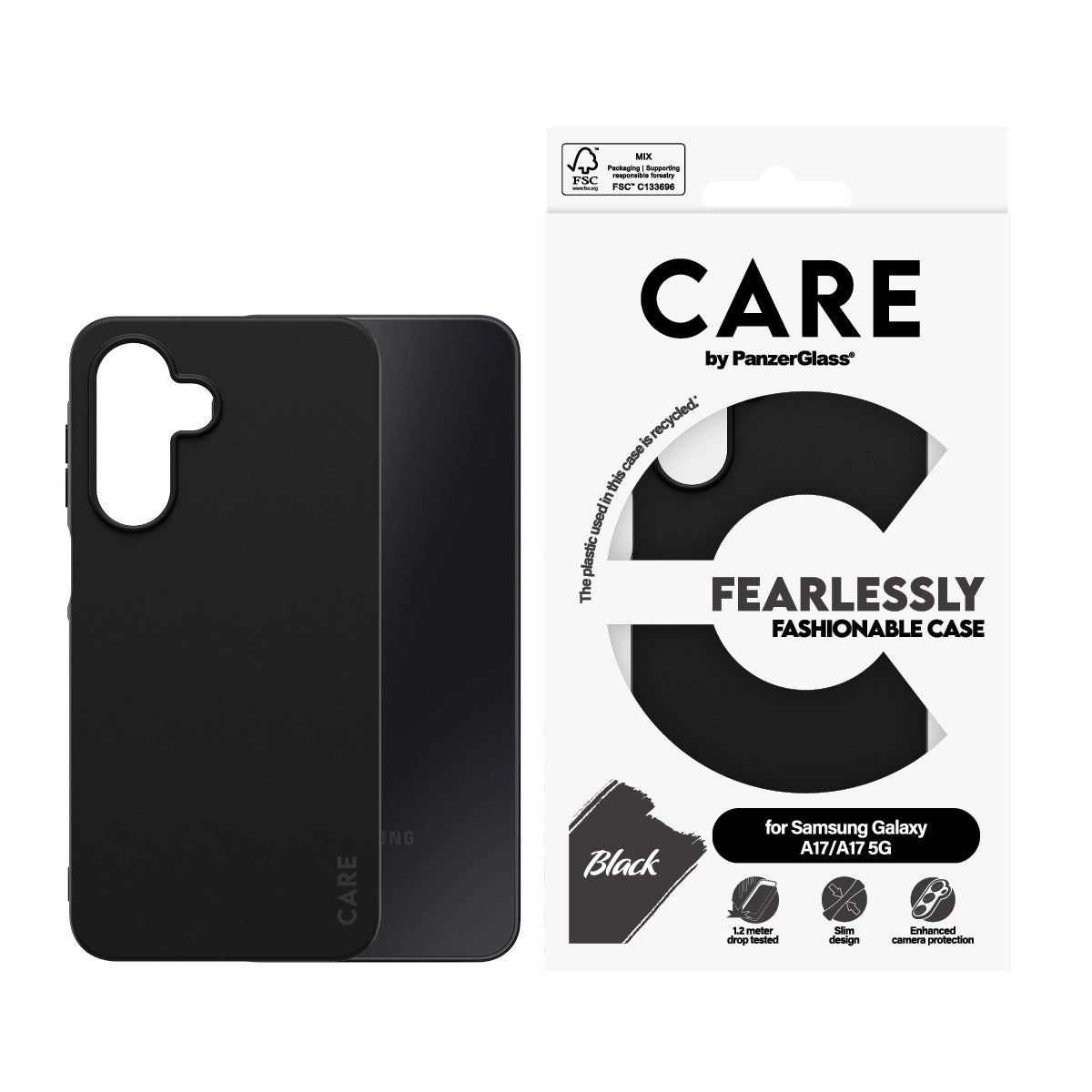 CARE by PanzerGlass® TPU Case Schwarz Samsung Galaxy M17 5G | A17 | A17 5G